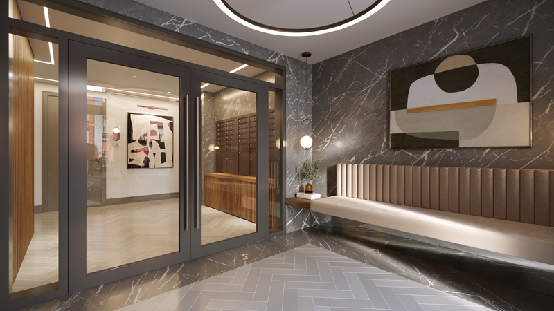 You will be greeted by a chic, light-filled lobby featuring marble and porcelain floor tiles